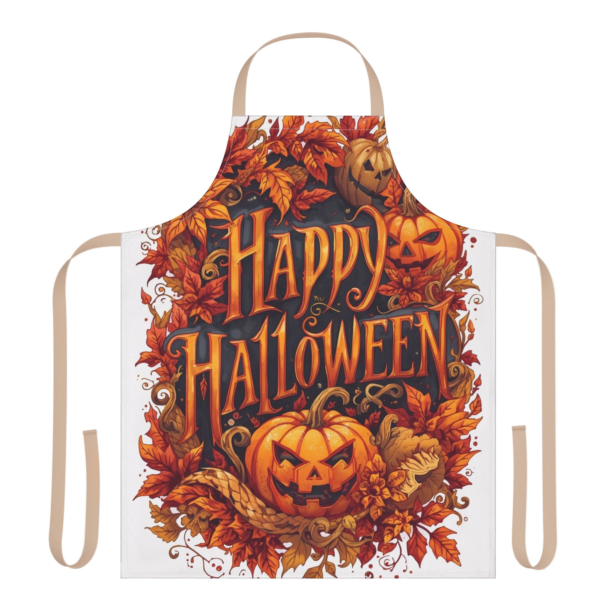 Halloween Apron – Happy Halloween Festive Cooking and Baking Apron for Fall Season and Parties