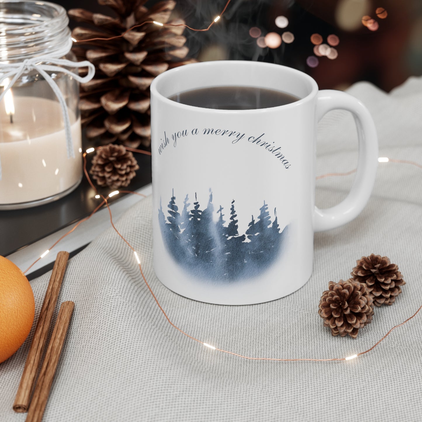 Wish You a Merry Christmas Printed Ceramic Mug, 11oz