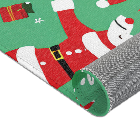 Christmas Area Rug with Festive Design and Soft Chenille Fabric