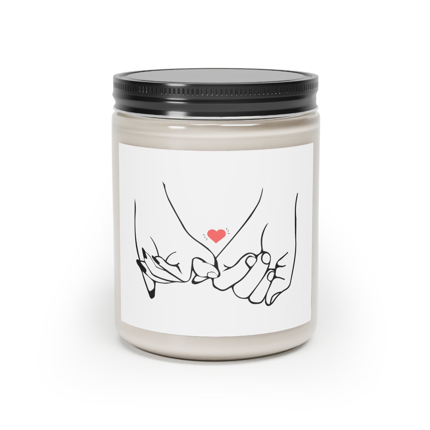 Gift for Her, Valentine's Scented Candle, Valentine's Hands Printed Scanted Candles