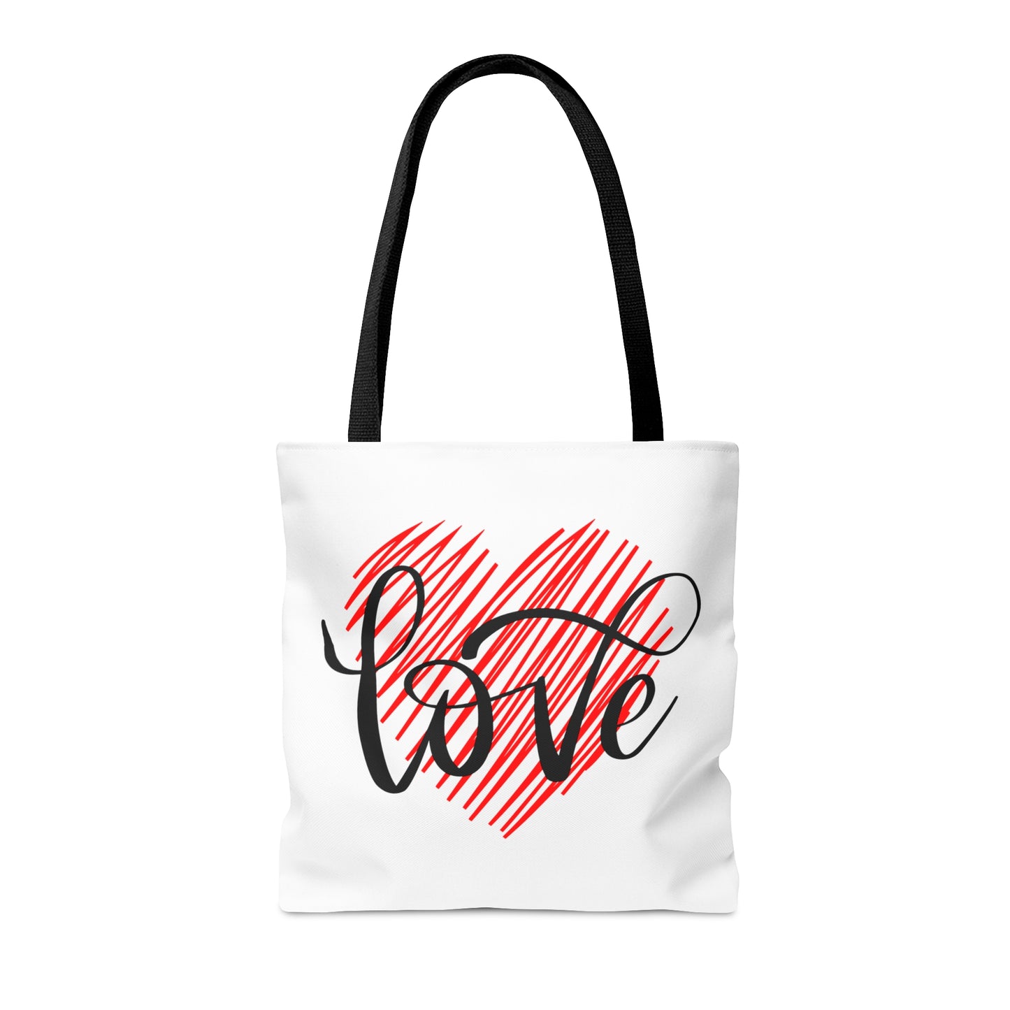 Beautiful Heart with Love Printed Tote Bag, Valentine's Tote Bag