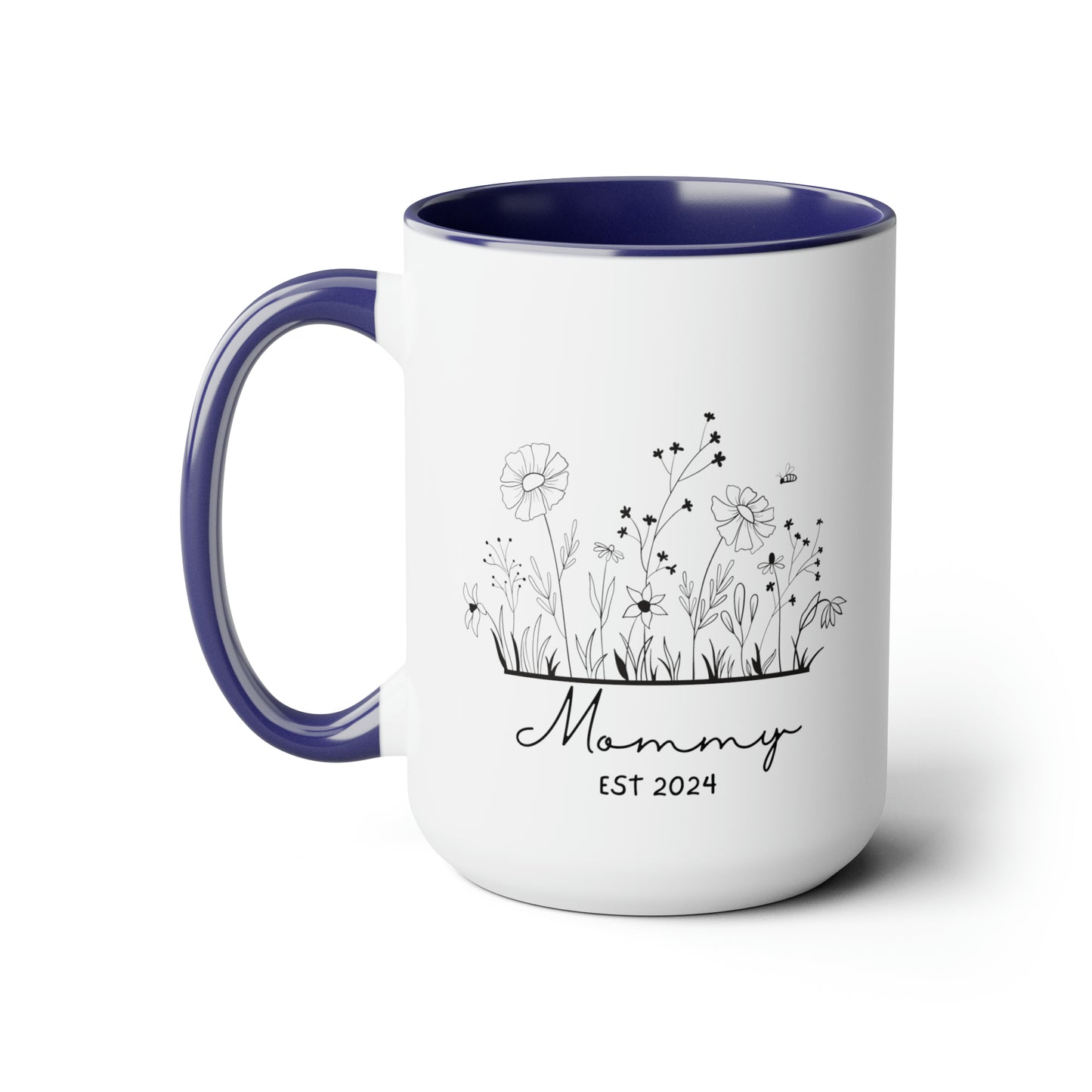 Mommy EST 2024 Flower Mug, Mother's Day Gift