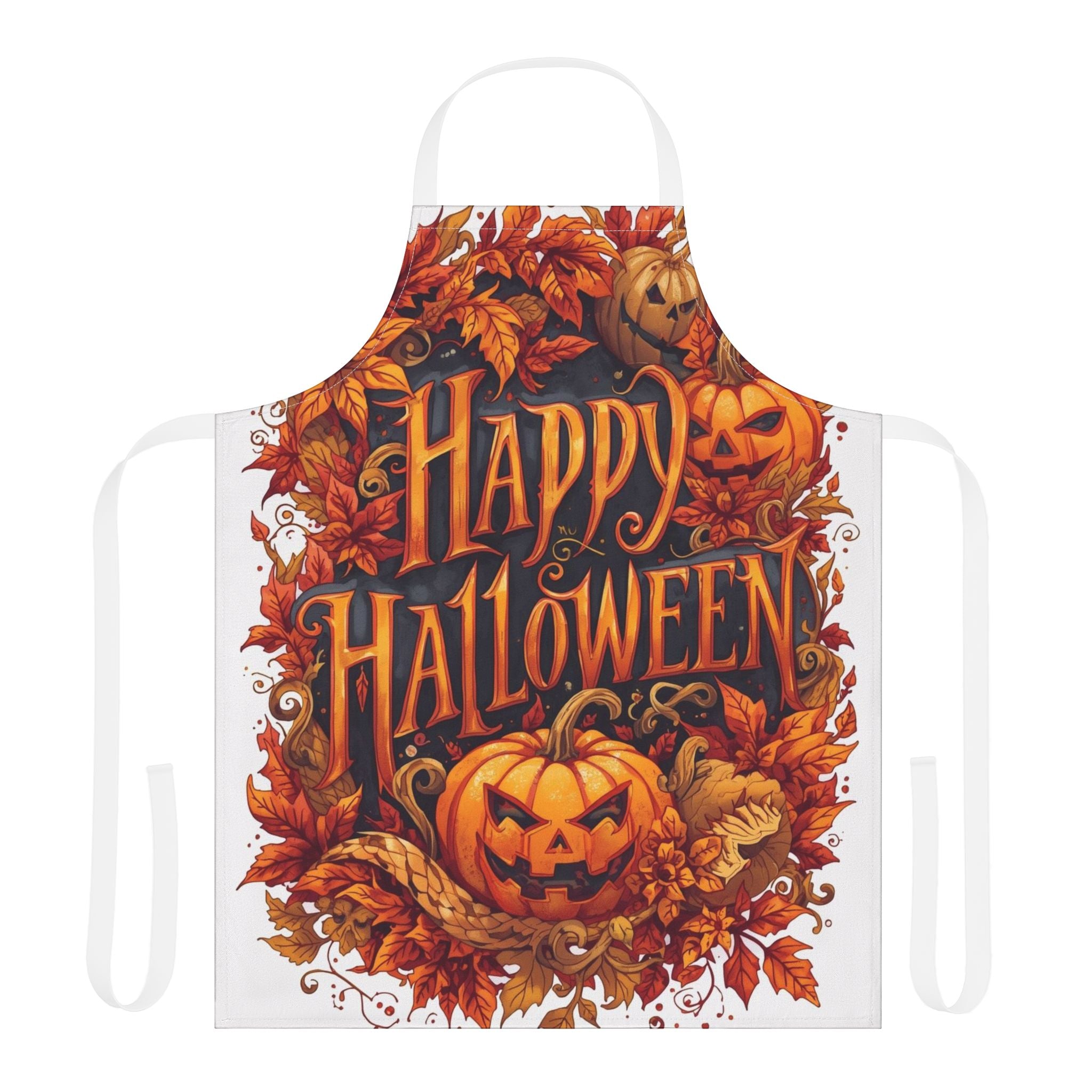 Halloween Apron – Happy Halloween Festive Cooking and Baking Apron for Fall Season and Parties