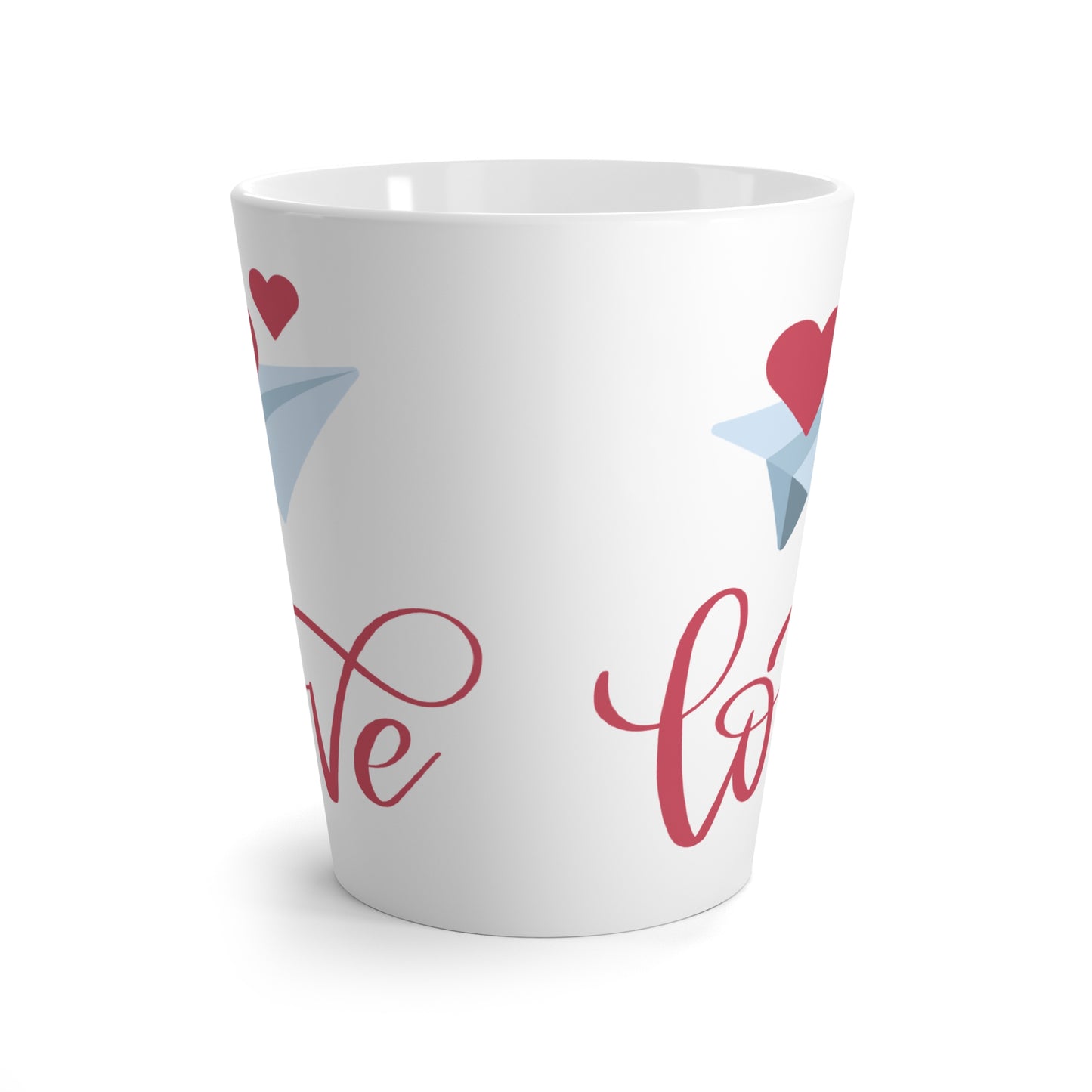 Love With Small Heart Printed Latte Coffee Mug for Valentine's Day, 12oz