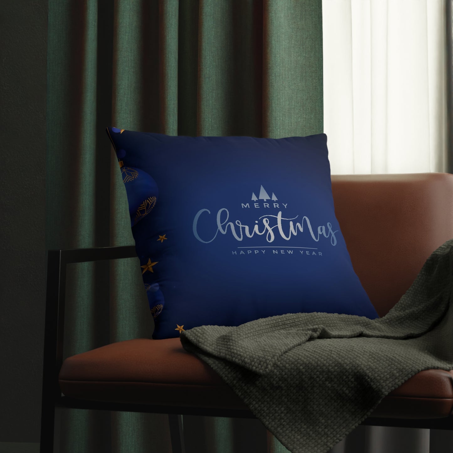 Dark Blue Christmas Waterproof Pillows