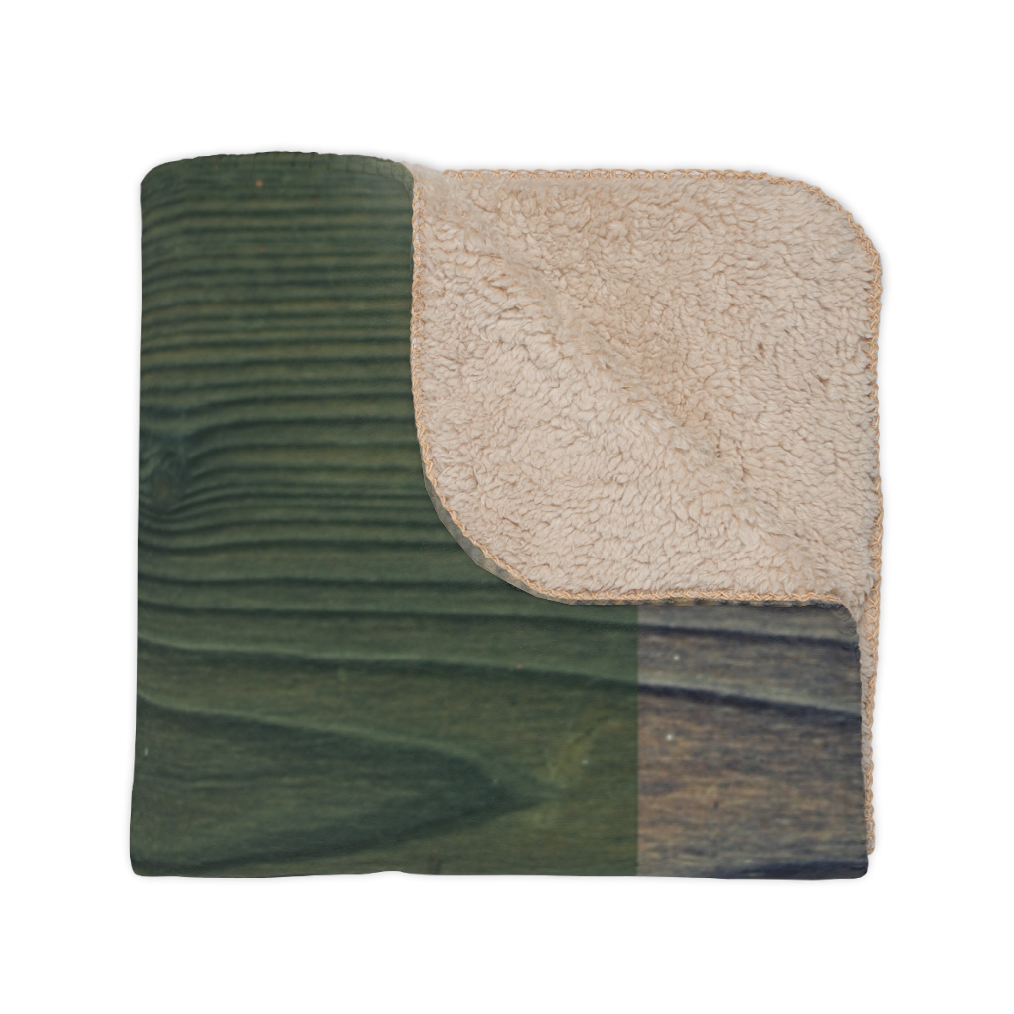 Merry Christmas with Tree Printed Tan Sherpa Blanket