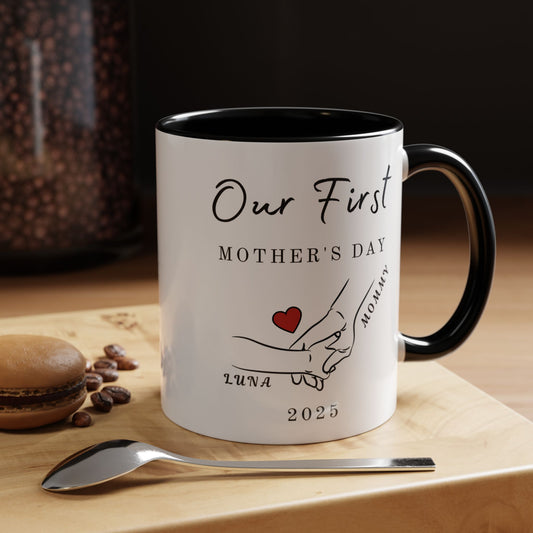 Personalized First Mother’s Day Mug – Custom Name Coffee Mug – Thoughtful Gift for New Moms