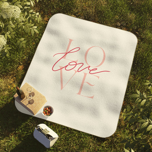 I Love Printed Valentine Picnic Blanket for Her