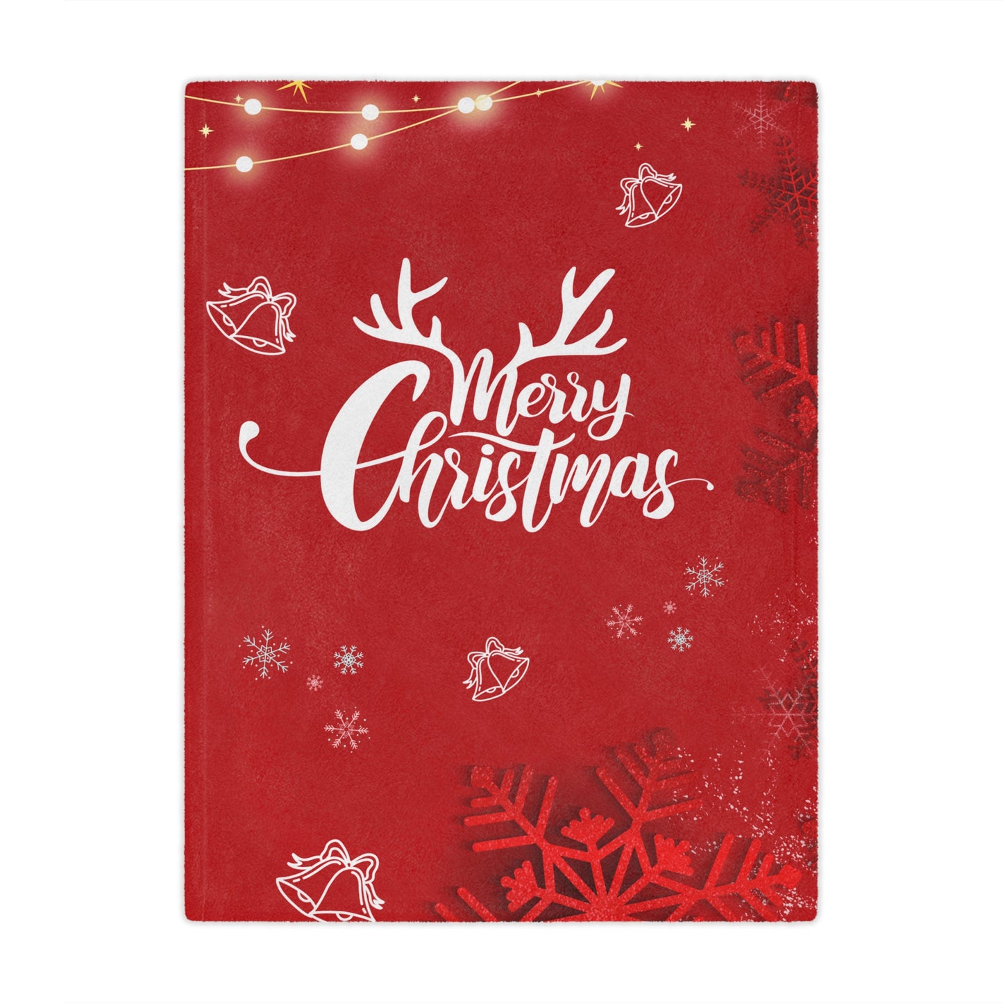 Merry Christmas in Red, Printed Velveteen Minky Blanket