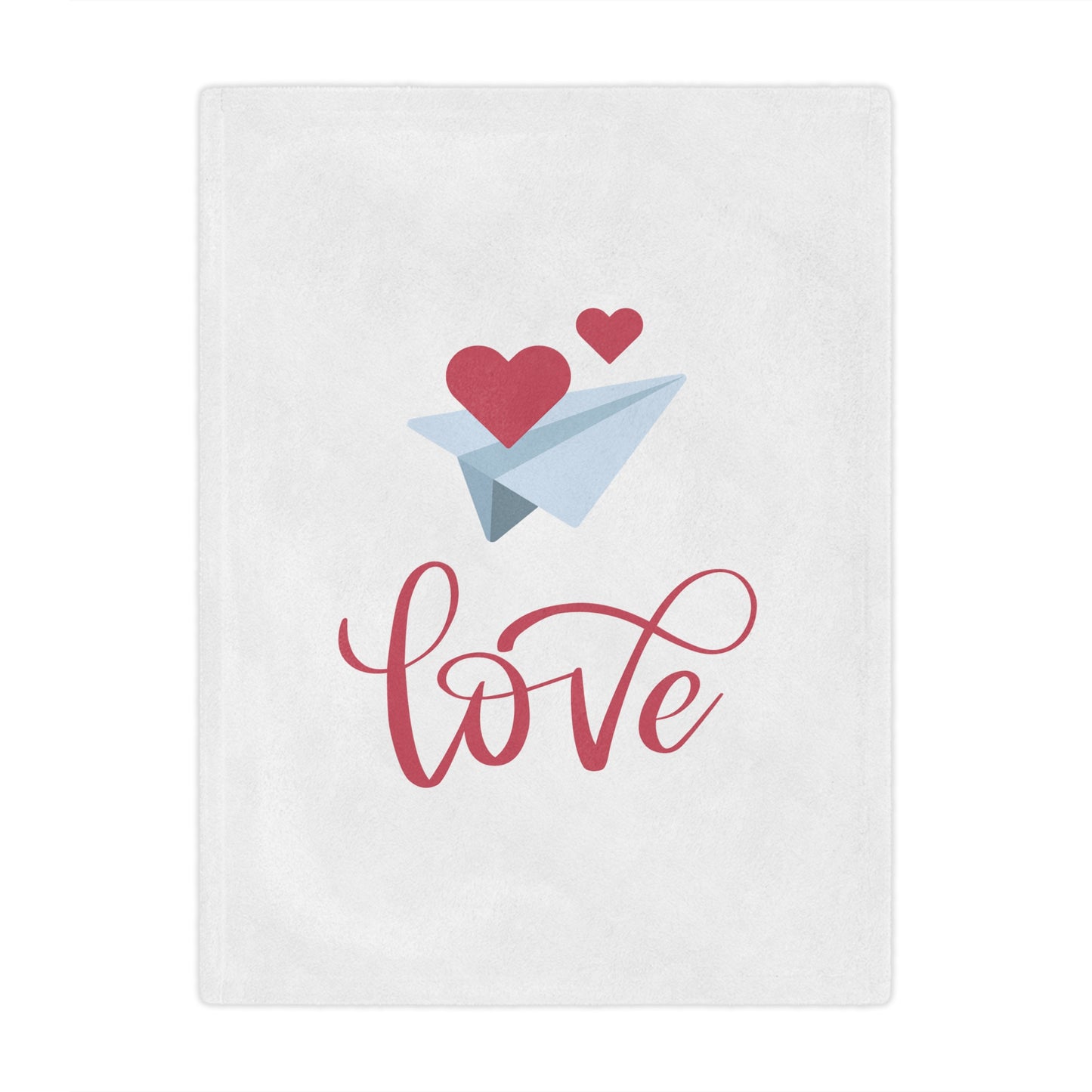 Flying Hearts with Lovge Printed Velveteen Minky Blanket