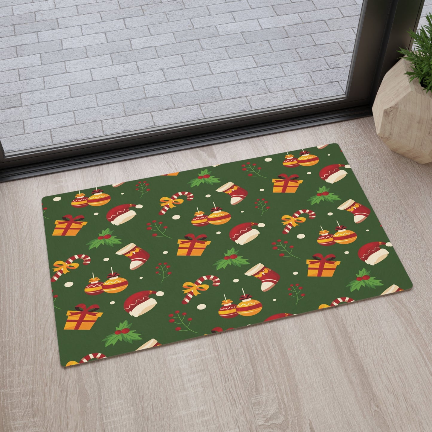 Christmas Floor Mat, Green