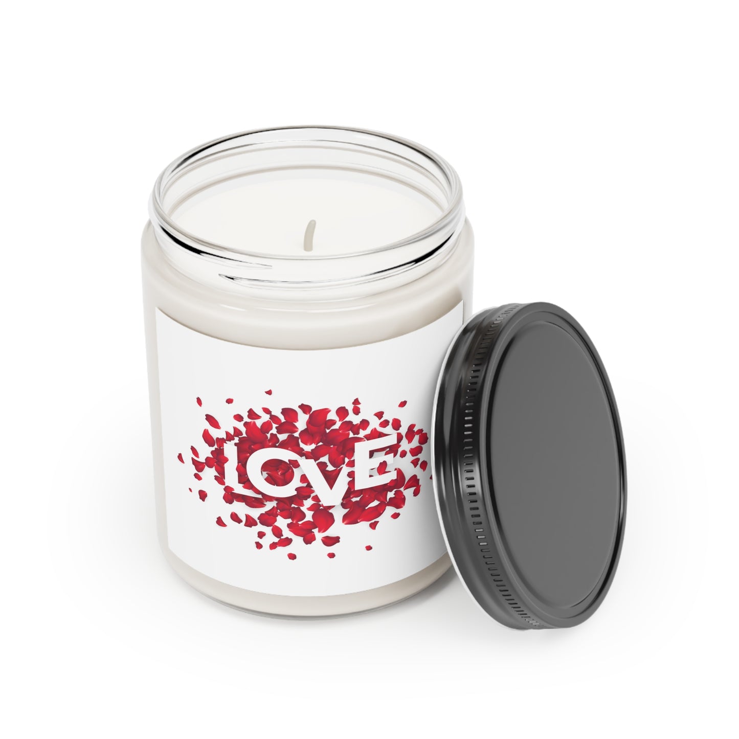 Gift for Her, Valentine's Scented Candle, Love with Flowers Printed Scanted Candles