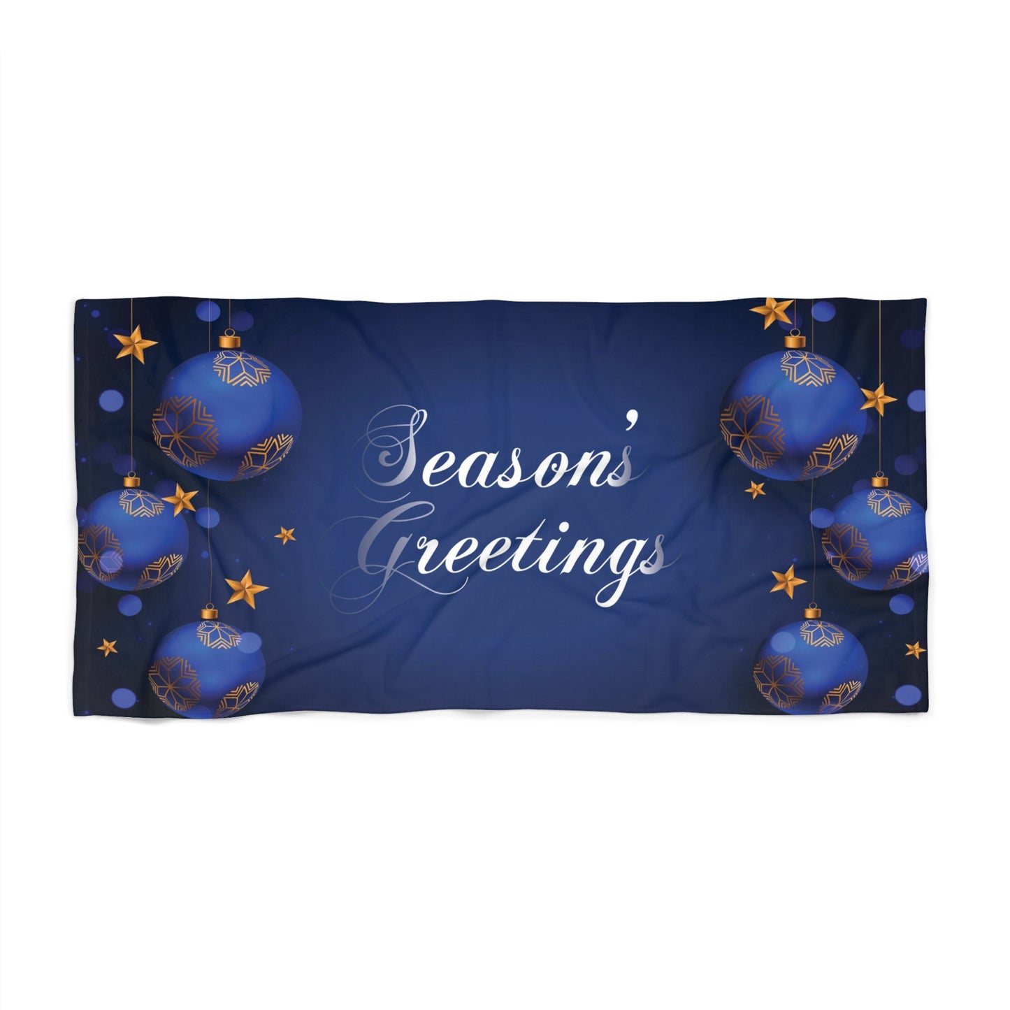 Holiday Beach Towel Season's Greetings Beach Towel, Blue