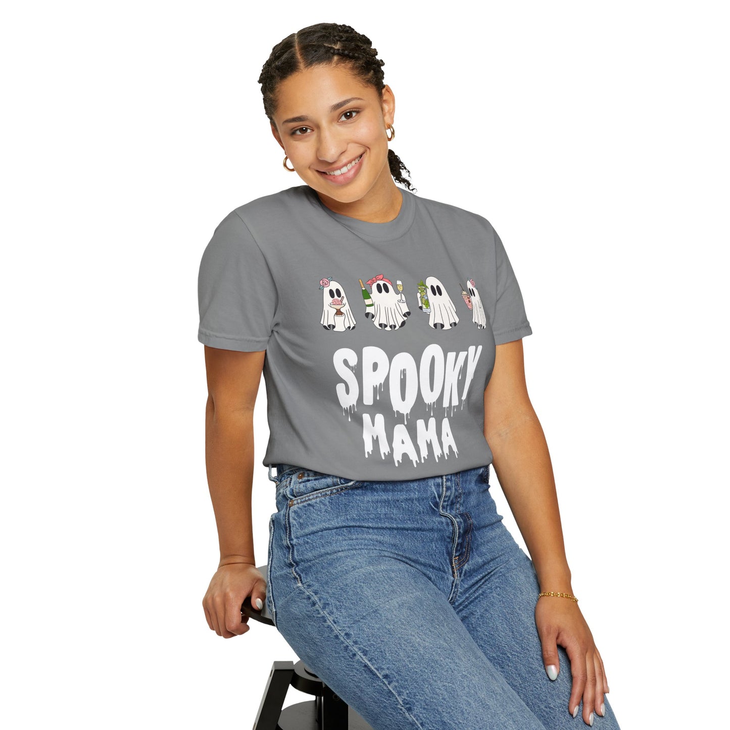 Halloween Spooky Mama Garment-Dyed T-shirt