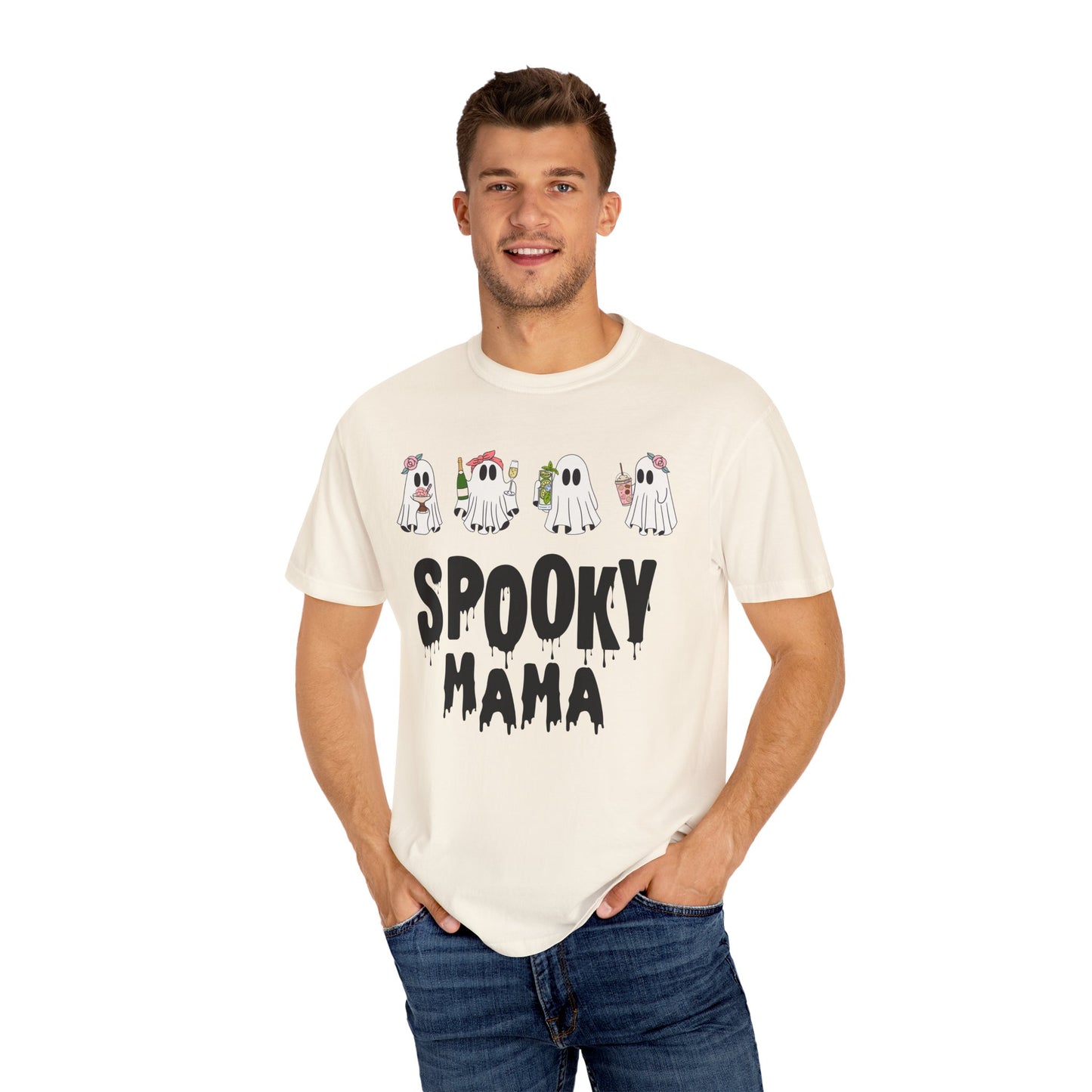 Halloween Spooky Mama Garment-Dyed T-shirt