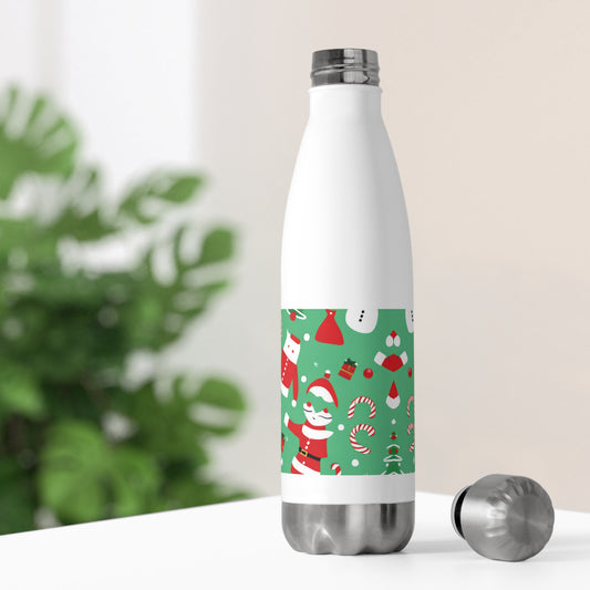 Christmas 20oz Insulated Stainless Steel Water Bottle – Double Wall Hot & Cold Travel Flask