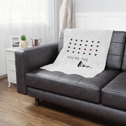 You are thw one Printed Velveteen Minky Blanket for Valentine