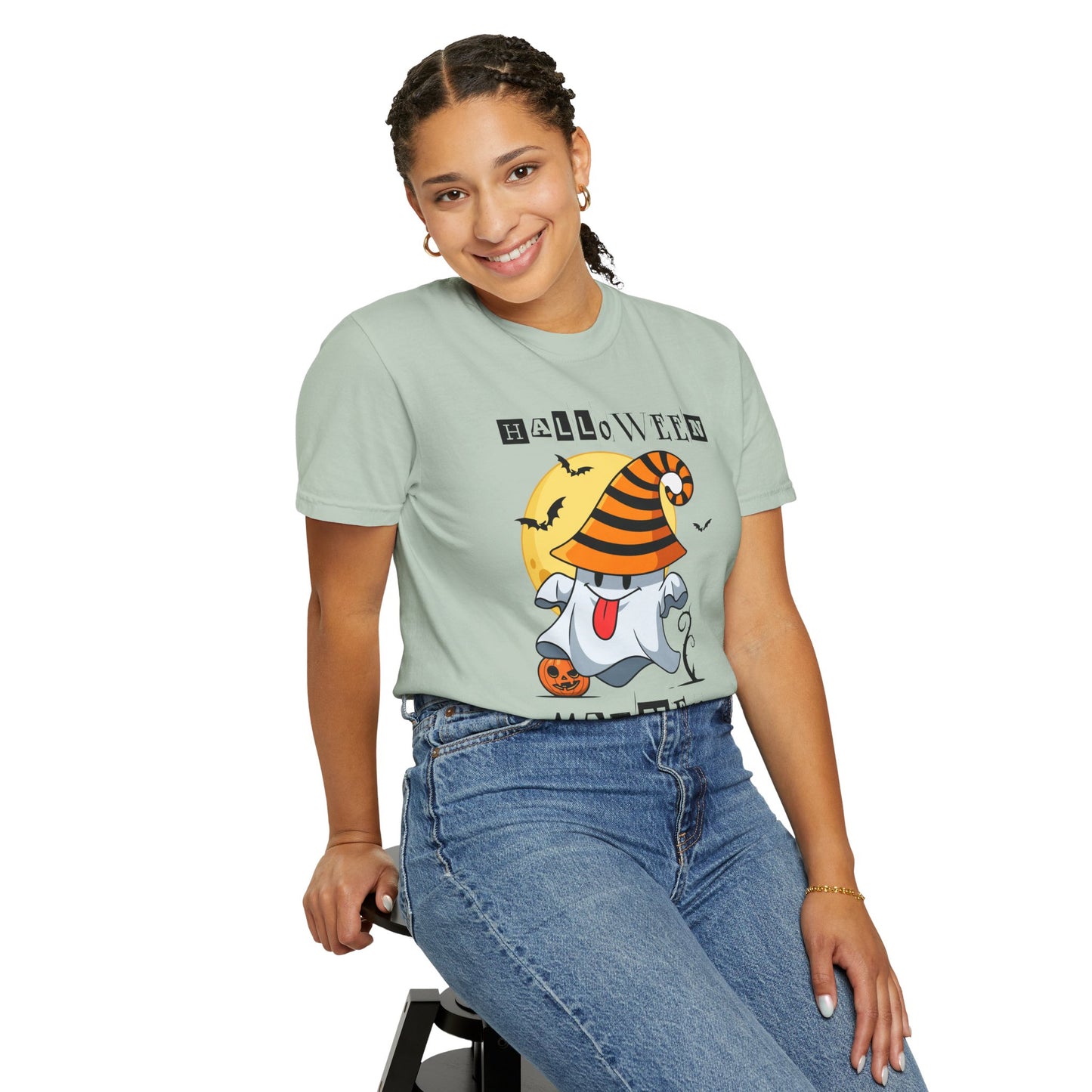 Halloween Madness Tee – Ghostly Grins Under Witchy Skies!