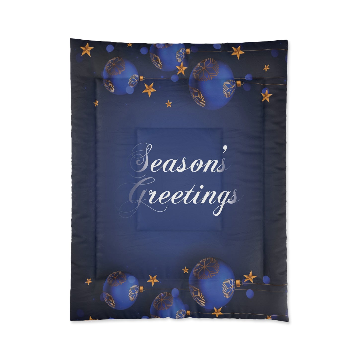 Holiday Comforter, Season's Greetings, Blue