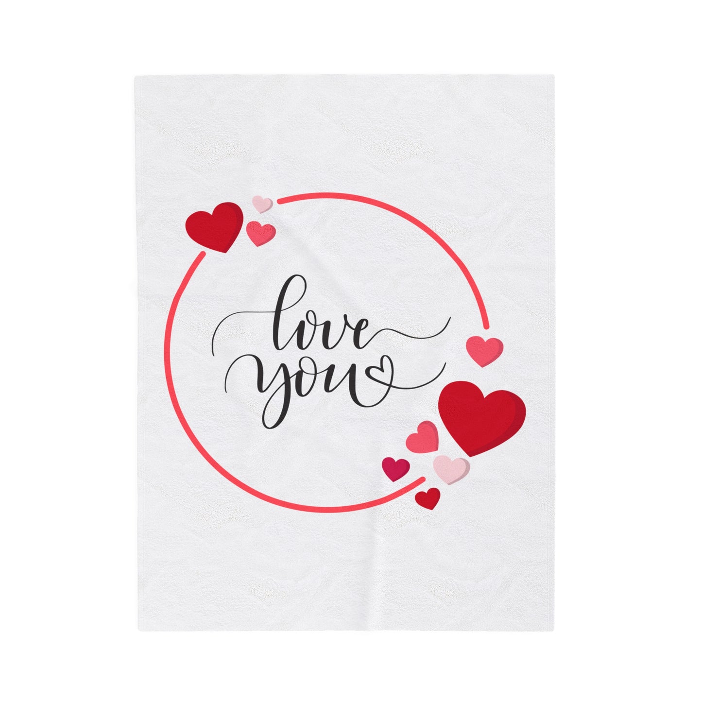 Valentine's Blanket, Heart with Love You Printed Valentine's Plush Blanket, Valentine's Gift for Her & Him