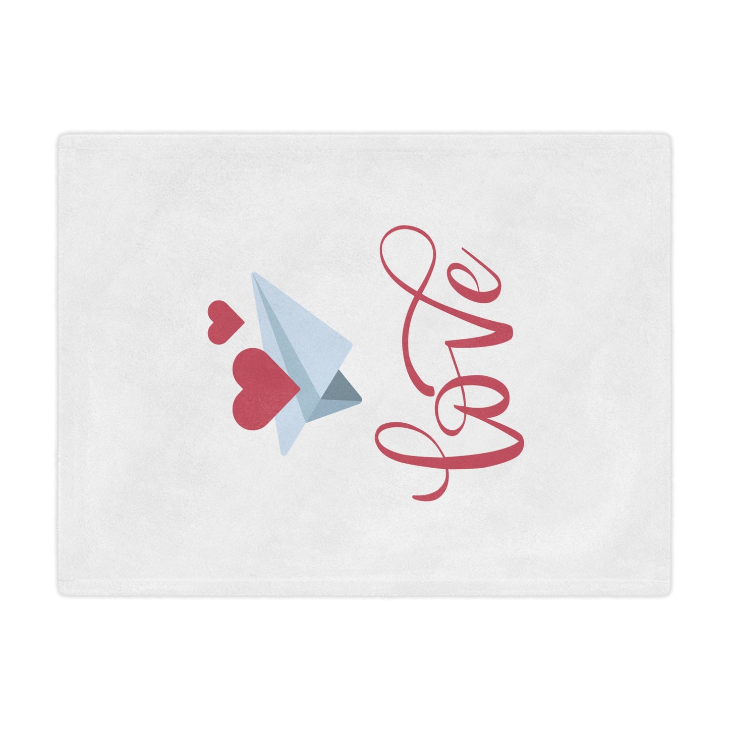 Love with Flying Hearts Printed Minky Blanket for Valentine