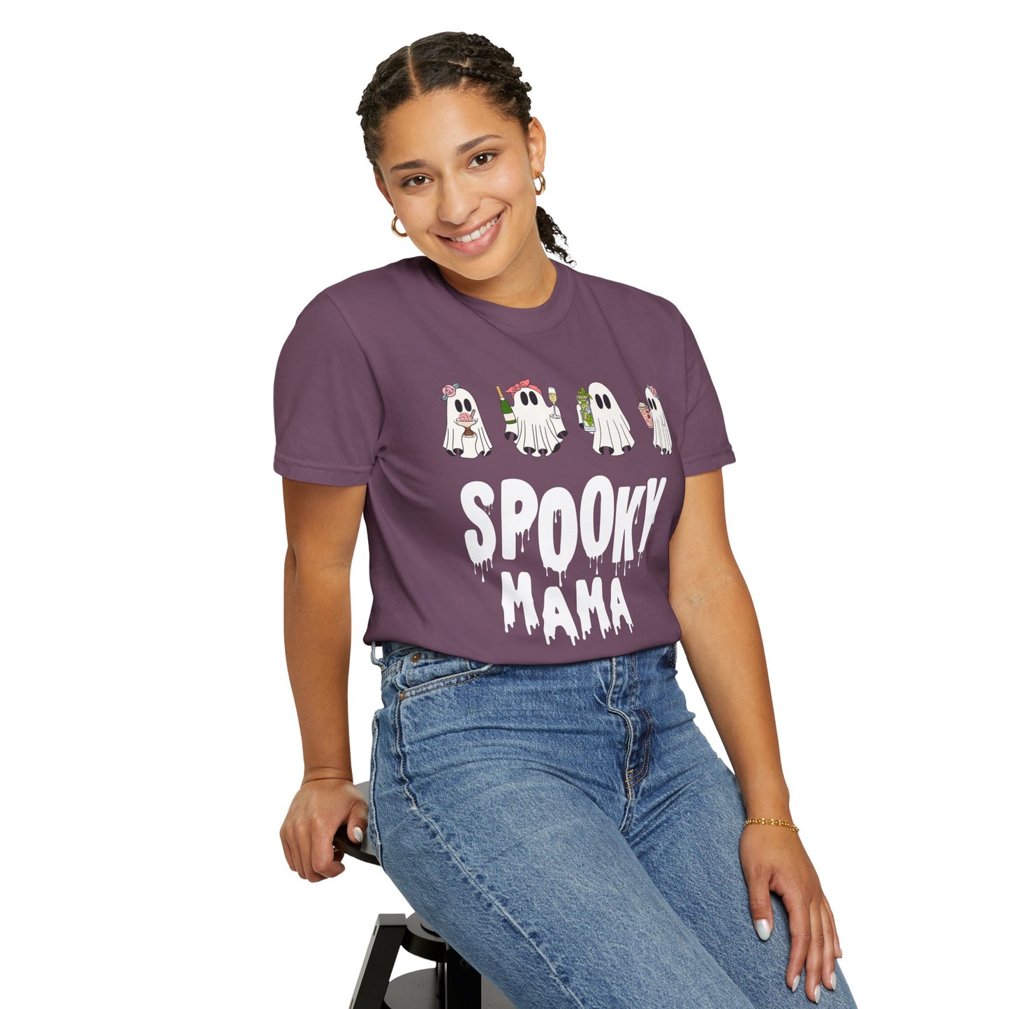 Halloween Spooky Mama Garment-Dyed T-shirt