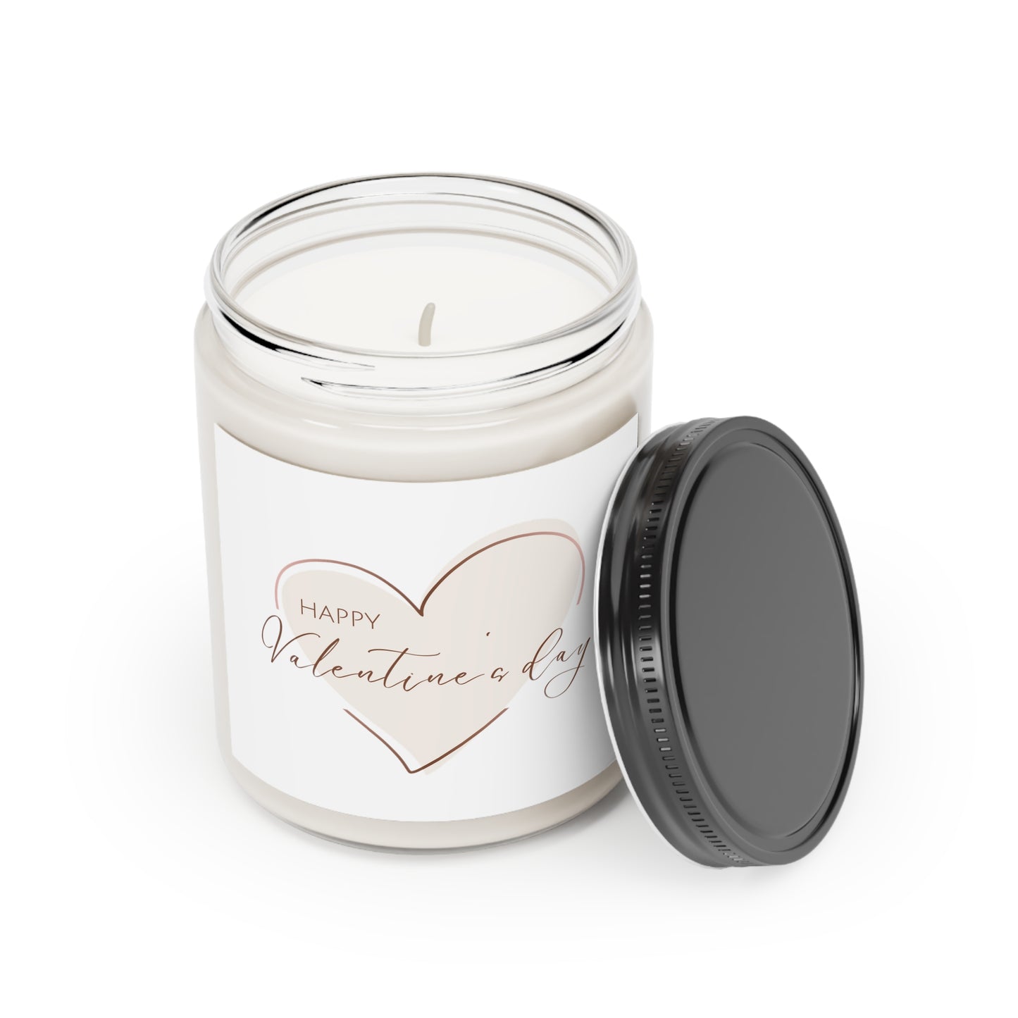 Gift for Her, Valentine's Scented Candle, Happy Valentine's Day with Heart Printed Scanted Candles