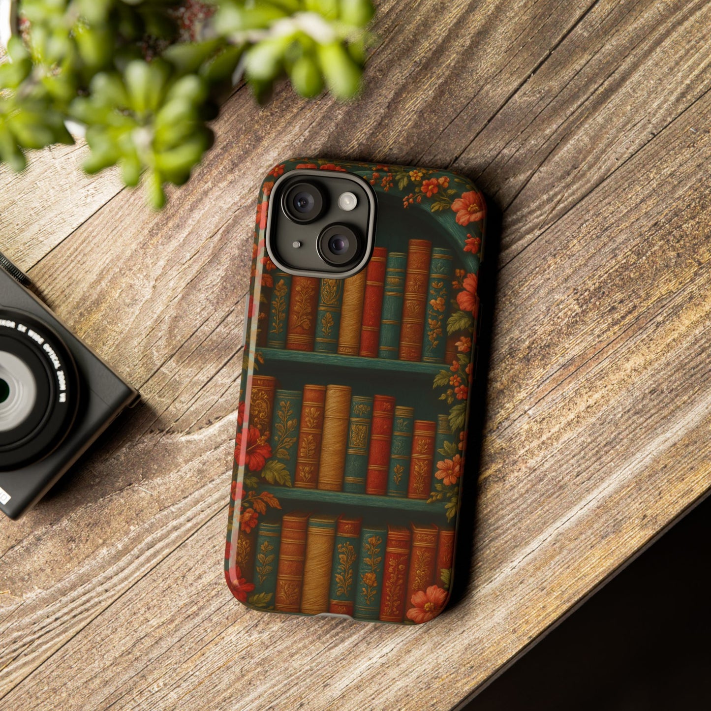 Phone Case - Bookshelf Vintage Book Lover's iPhone & Samsung Cover