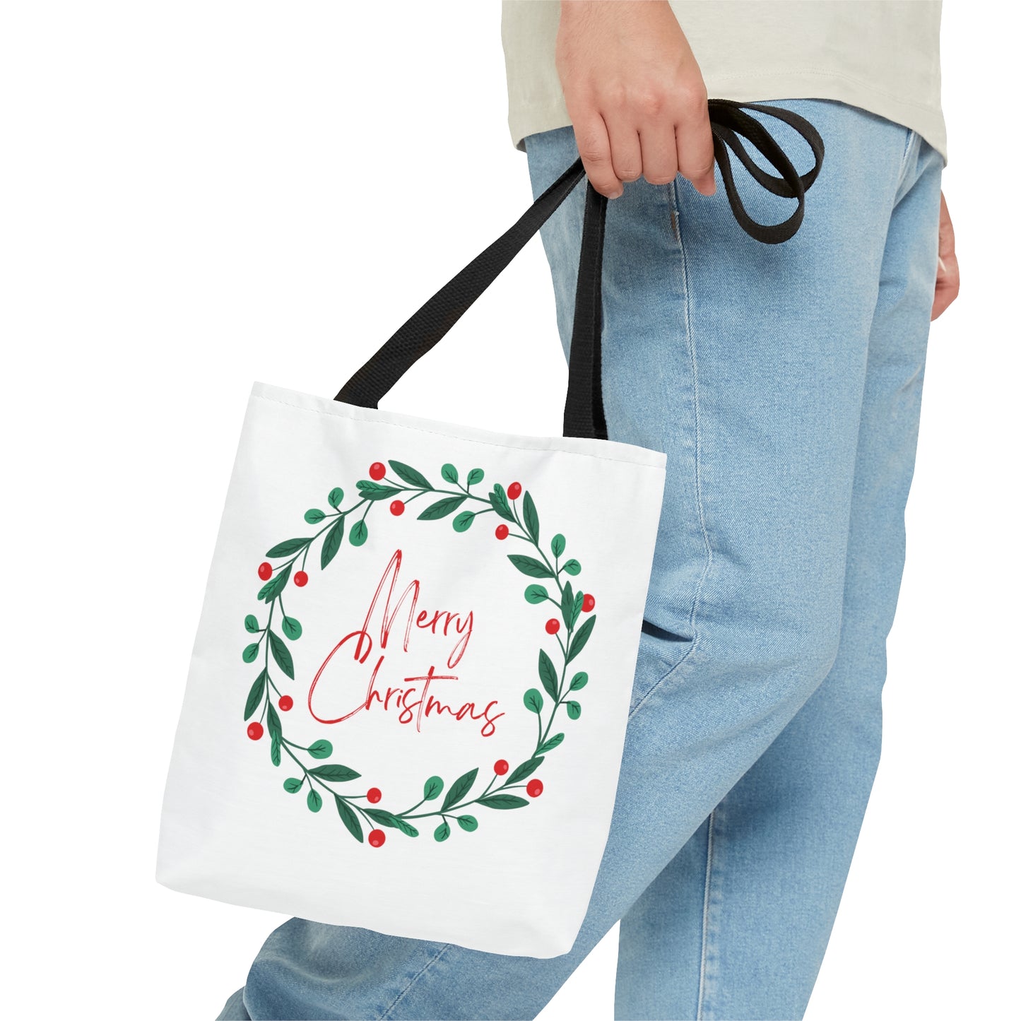 Merry Christmas Printed Canvas Tote Bags