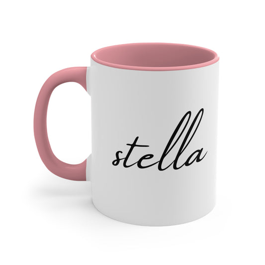 Stella Printed Custom Name Accent Coffee Mug, 11oz, Gift for Her