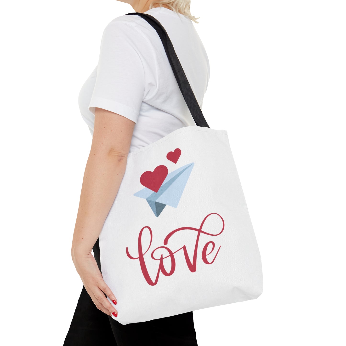 Elegent Love with Heart in the Air Printed Tote Bag, Valentine's Tote Bag