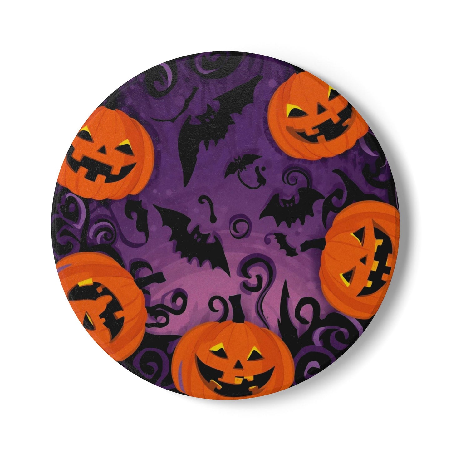 Playful Halloween Ceramic Coaster with Pumpkin Design