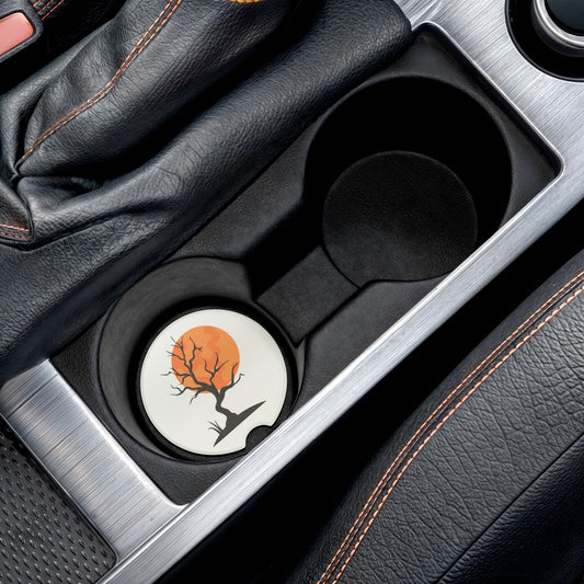 Car Coaster - Spooky Tree & Full Moon Haunted Nightfall Car Decor