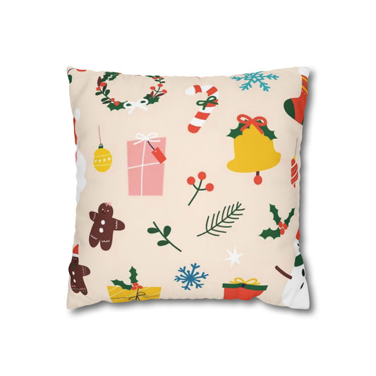 Christmas Spun Polyester Pillowcase – Festive Double-Sided Cushion Cover