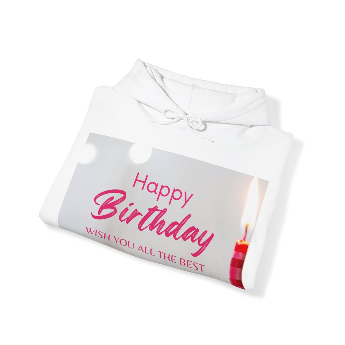 Happy Birthday Printed Unisex Heavy Blend™ Hooded Sweatshirt, Pink