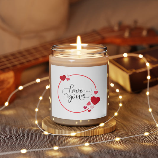 Gift for Her, Valentine's Scented Candle, Love You Printed Scanted Candles