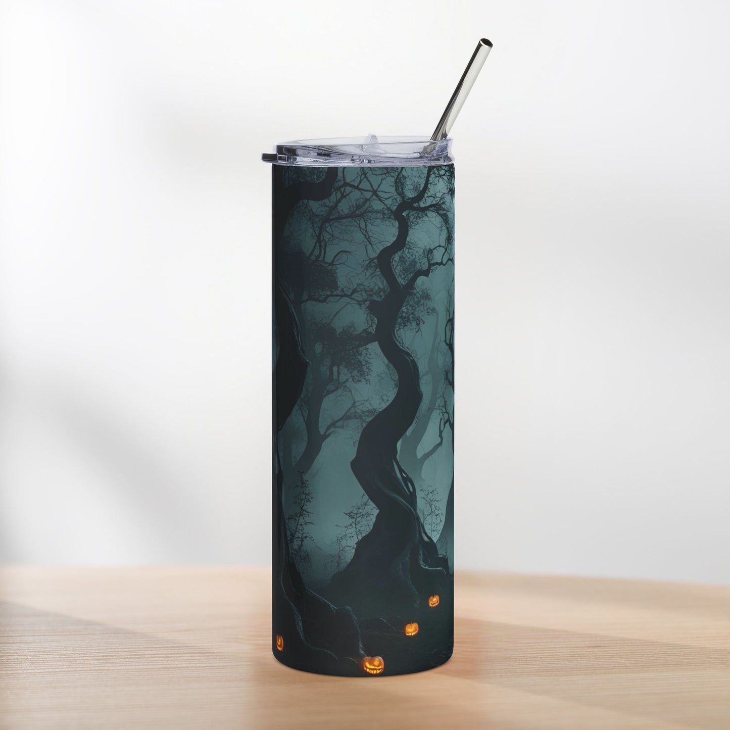 Flying Witch Halloween Tumbler – Mystical Forest Night Design