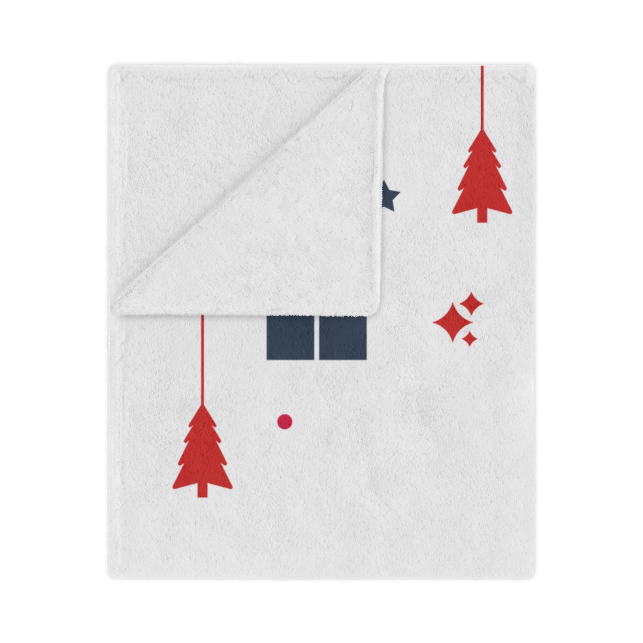 Merry Christmas & Happy New Year Printed Minky Blanket, White