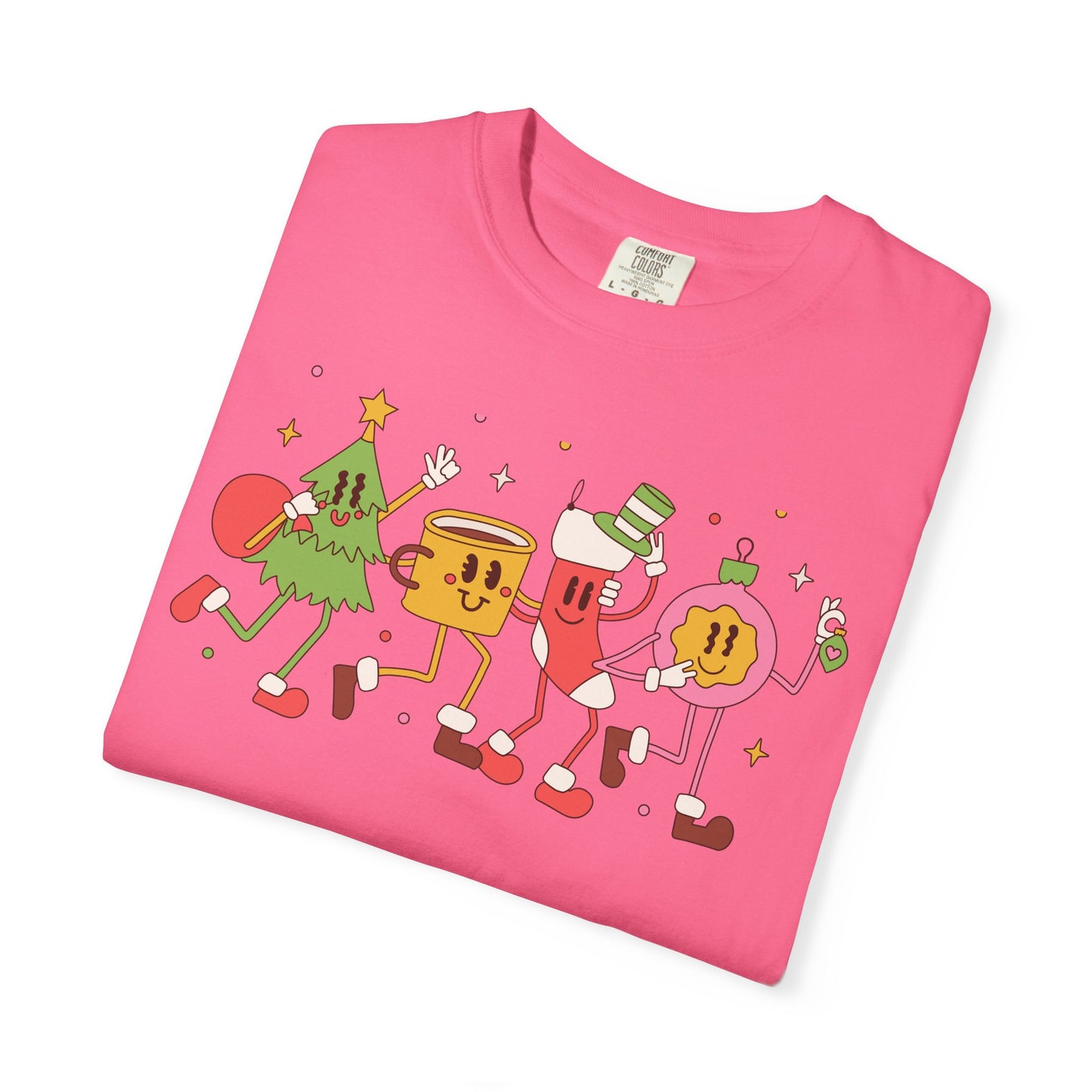 Cute Christmas Party Characters T-Shirt – Fun Holiday Graphic Tee for Adults & Teens
