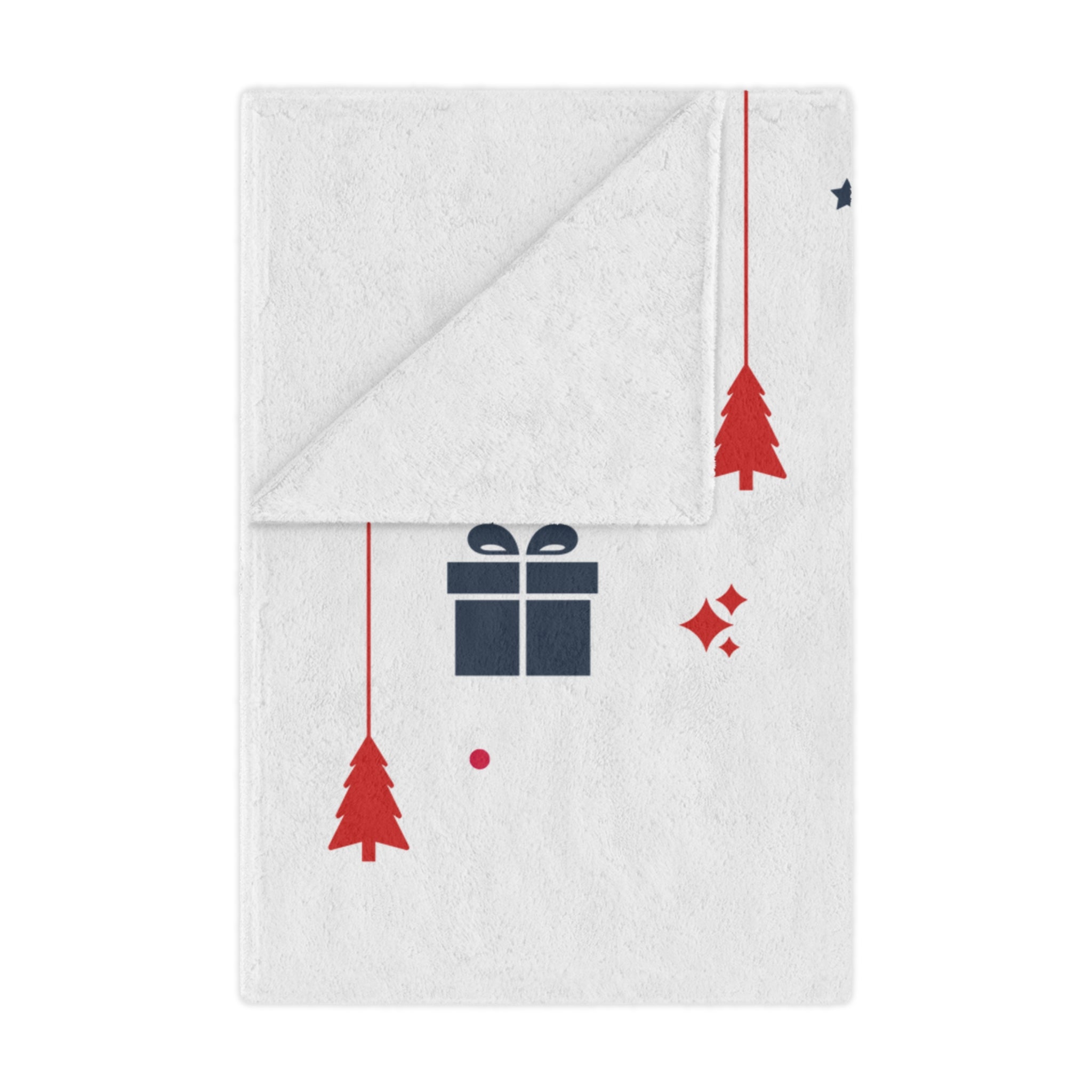 Merry Christmas & Happy New Year Printed Minky Blanket, White