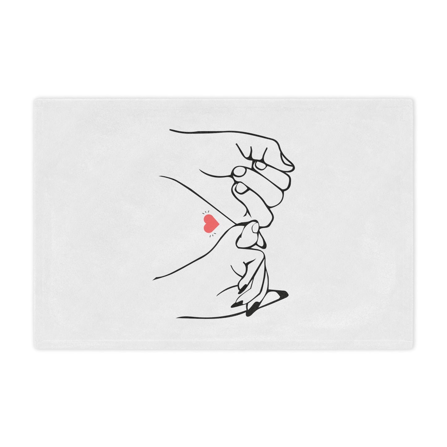 Couple's Hand with Love You Printed Valentine Minky Blanket