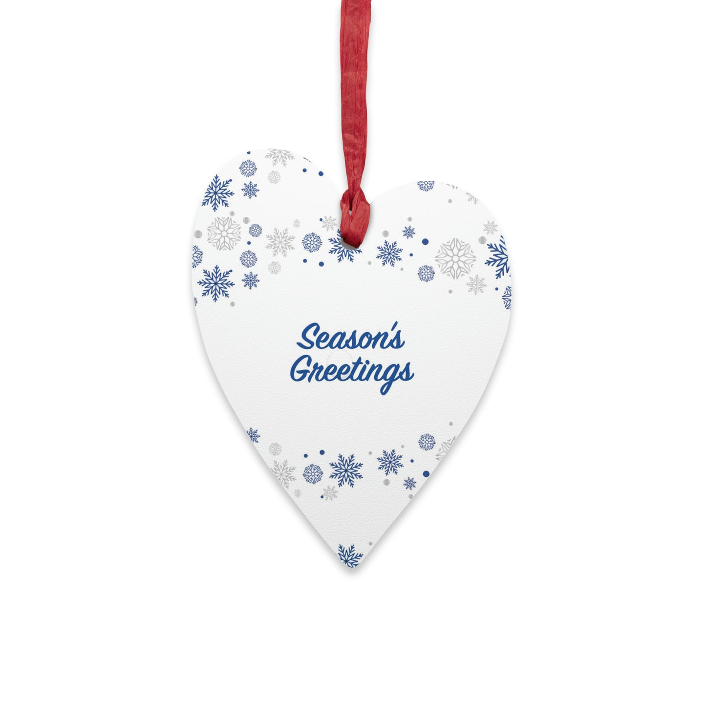 Season's Greetings Wooden Ornaments, White