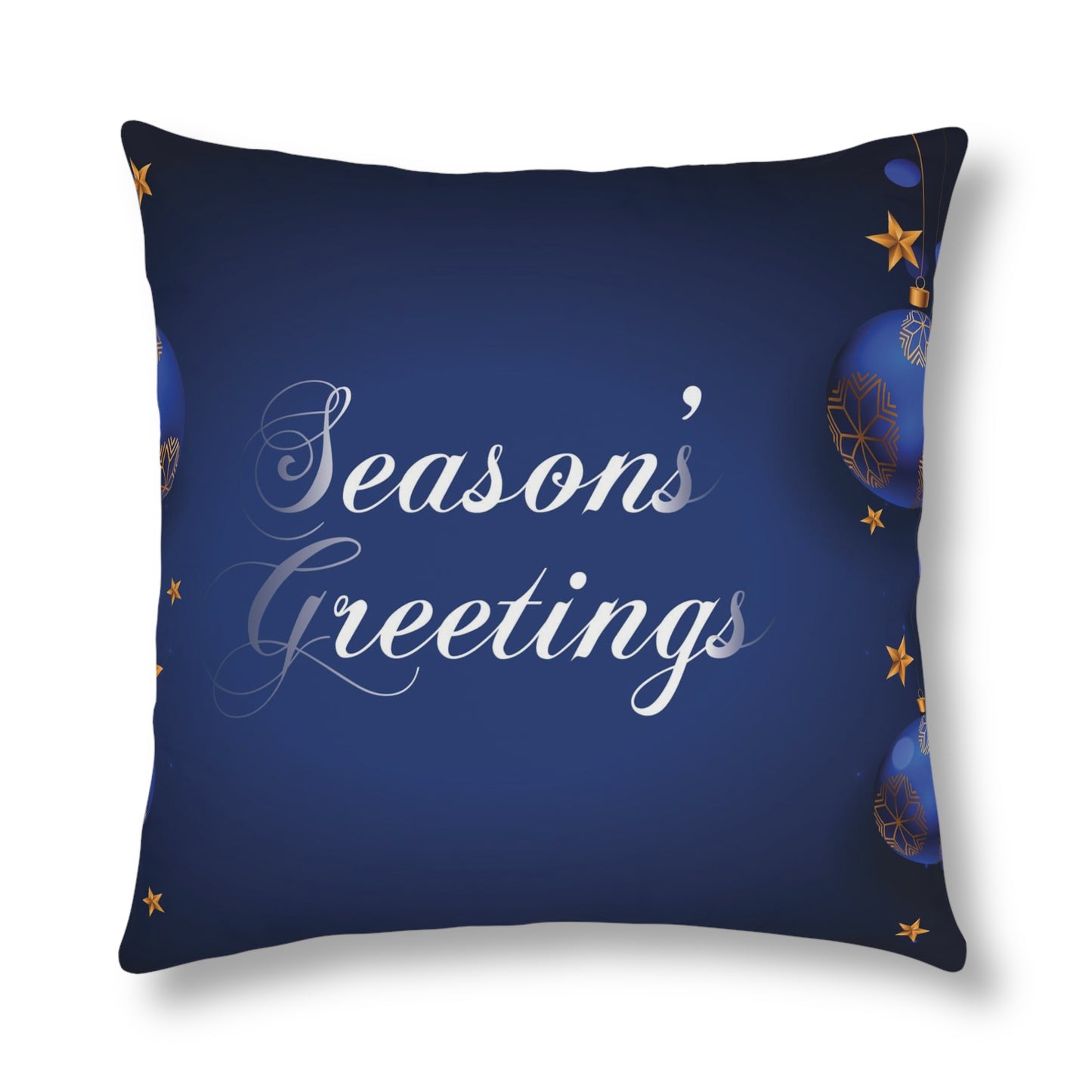 Season's Greetings Waterproof Pillows, Blue