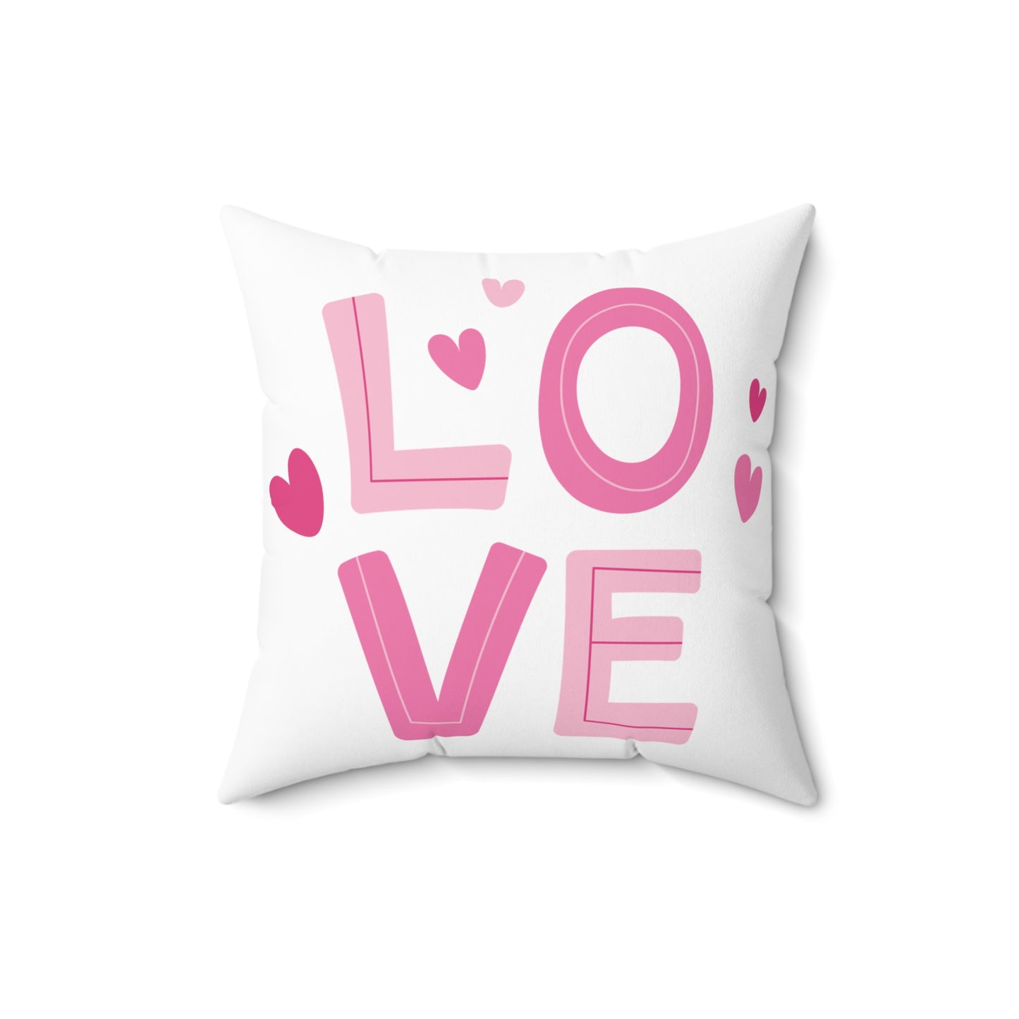 Love with Hearts Printed Polyester Sqaure Pillow Case for Valentine