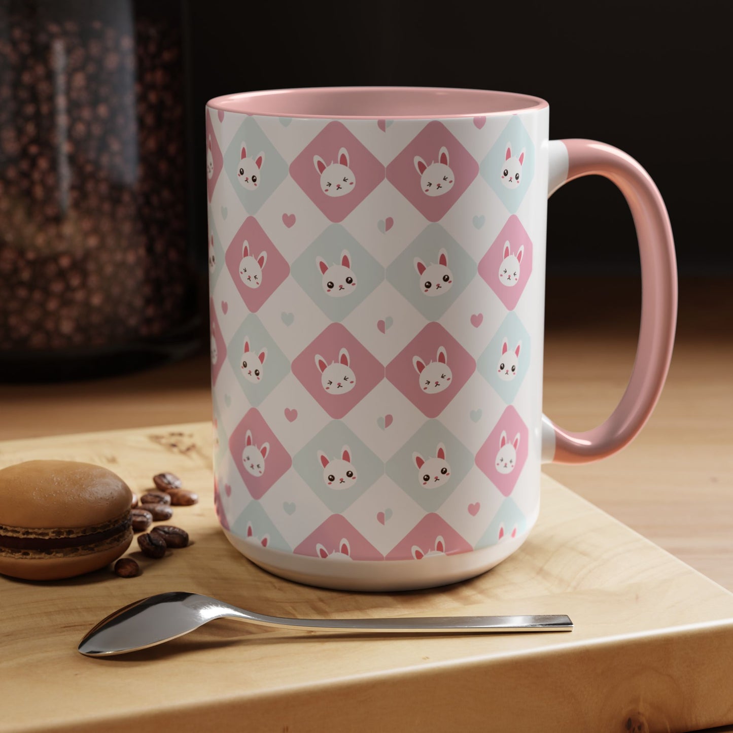 Ceramic Mug, Bunny Coffee Mug, Easter Bunny Gift, Tea Mug, Spring Home Decor, Gift for Mom