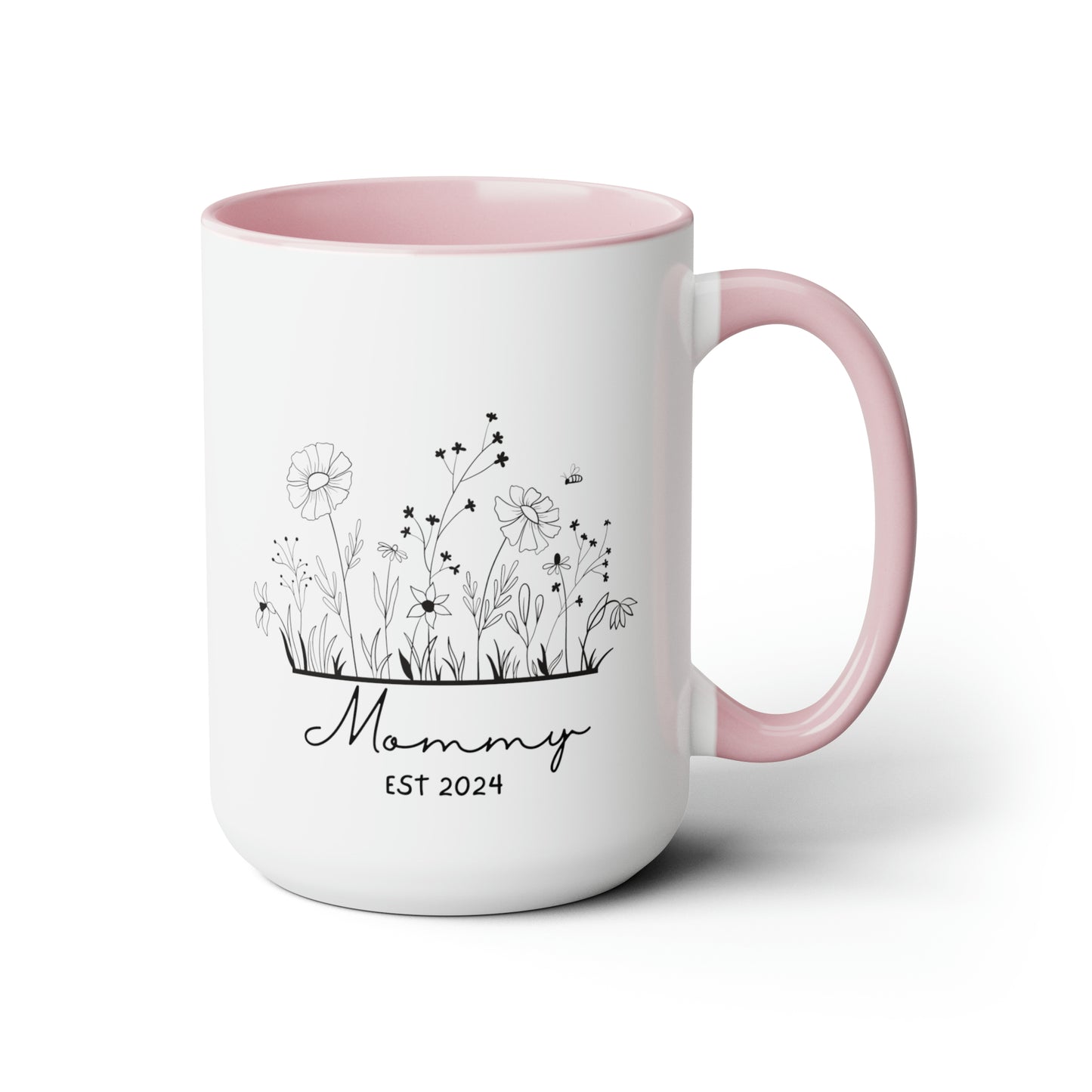 Mommy EST 2024 Flower Mug, Mother's Day Gift