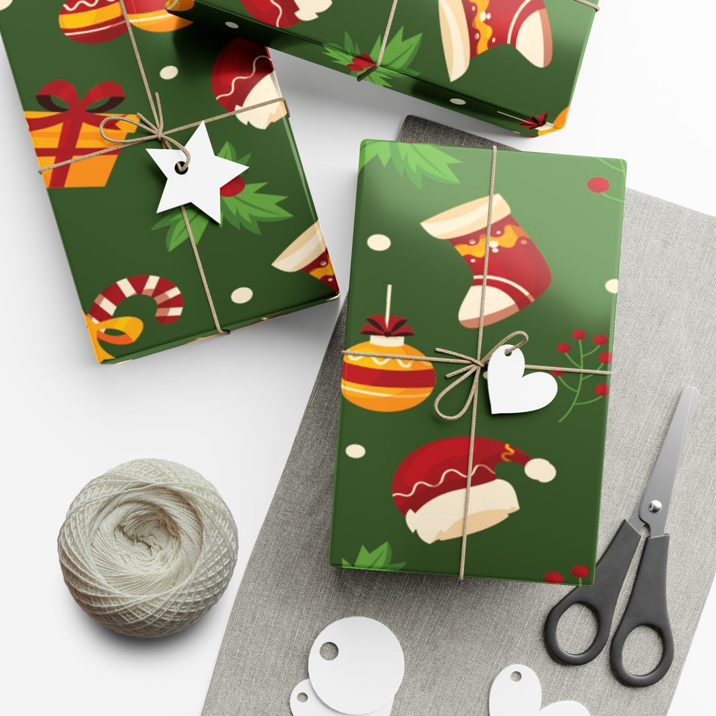 Christmas Gift Wrap Papers, Green