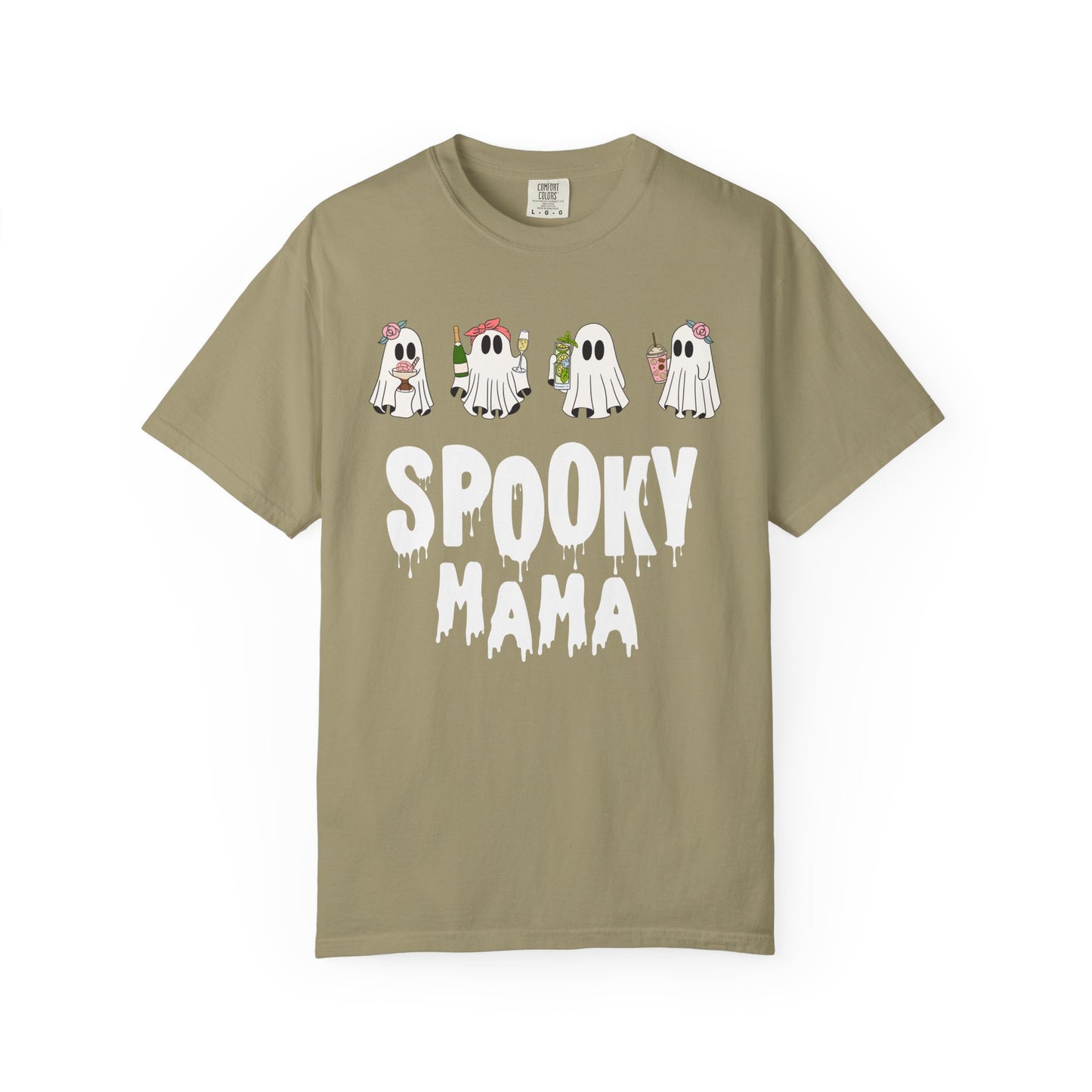 Halloween Spooky Mama Garment-Dyed T-shirt