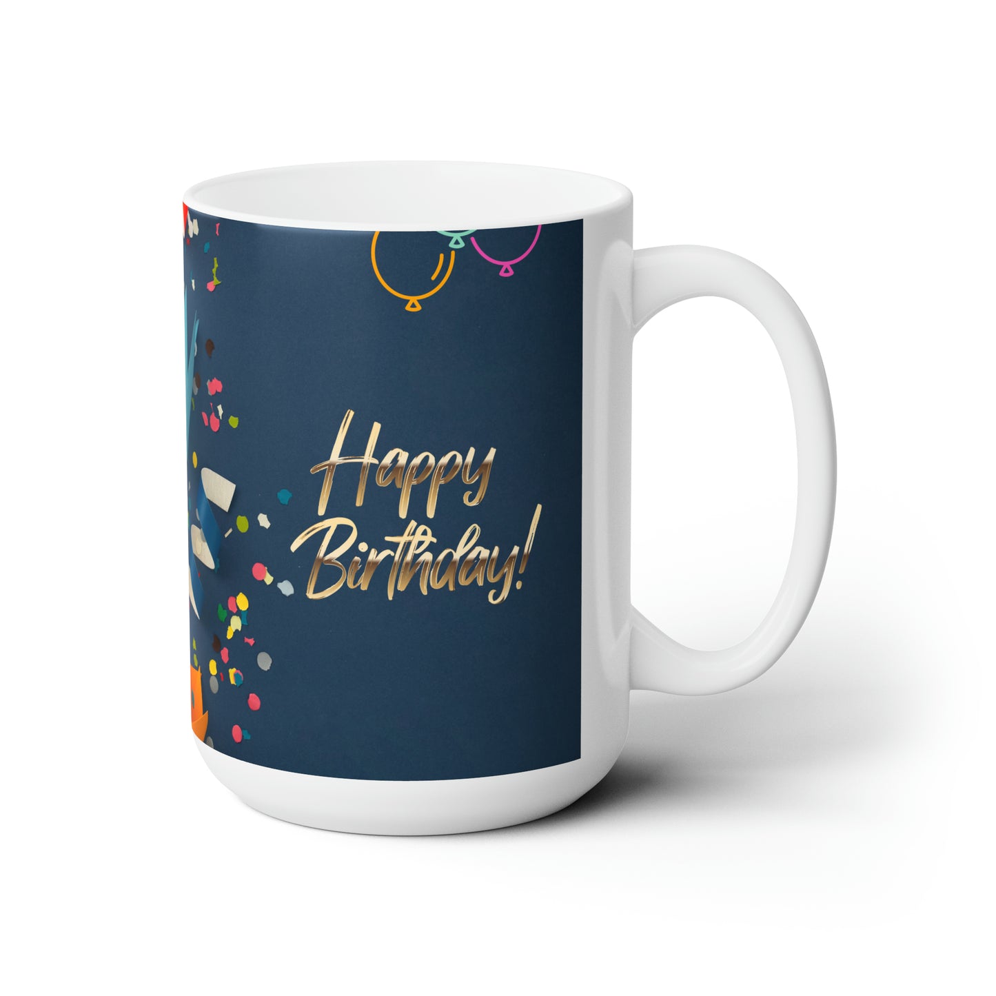 Happy Birthday Ceramic Mug, Birthday Gift, Black