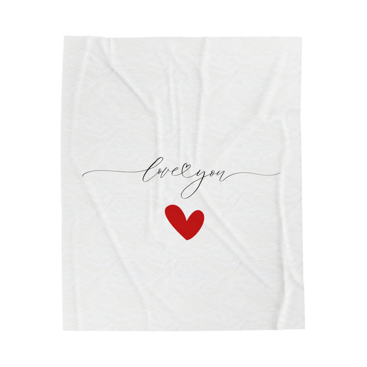 Love You Printed Velveteen Plush Blanket for Valentine